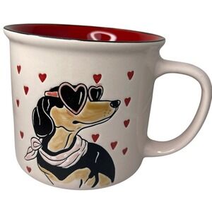Spectrum Designz Valentine's‎ Dachshund Dutches Dog Heart Glasses Coffee Mug Cup